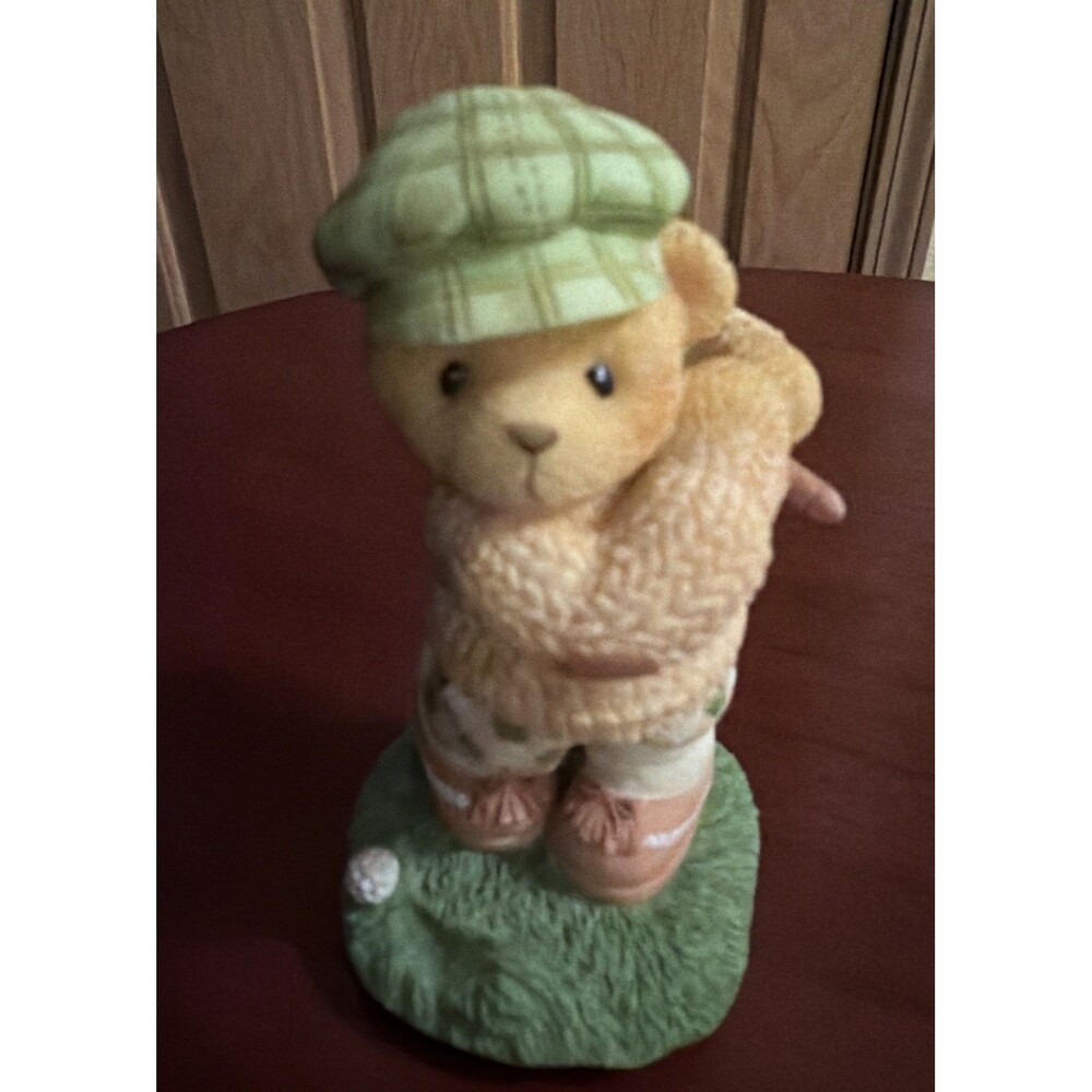 CHERISHED TEDDIES ARNOLD GOLFING BEAR YOU PUTT ME IN A GOOD MOOD. 1998 FIGURINE.